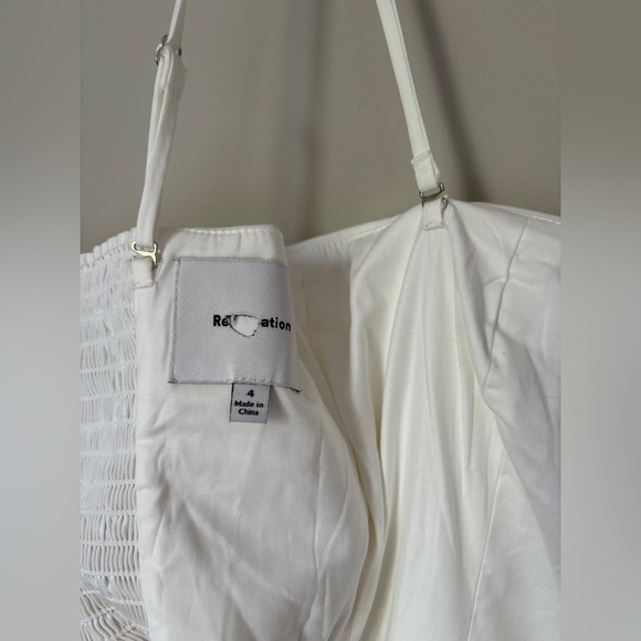 NEW Reformation Lissa Cotton Midi Dress White Ivory Removable Strap | US 4 UK 8 - Picture 11 of 16